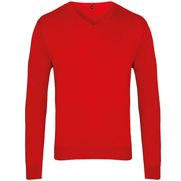 Premier Herr V-ringad Stickad Tröja XL Röd Red XL