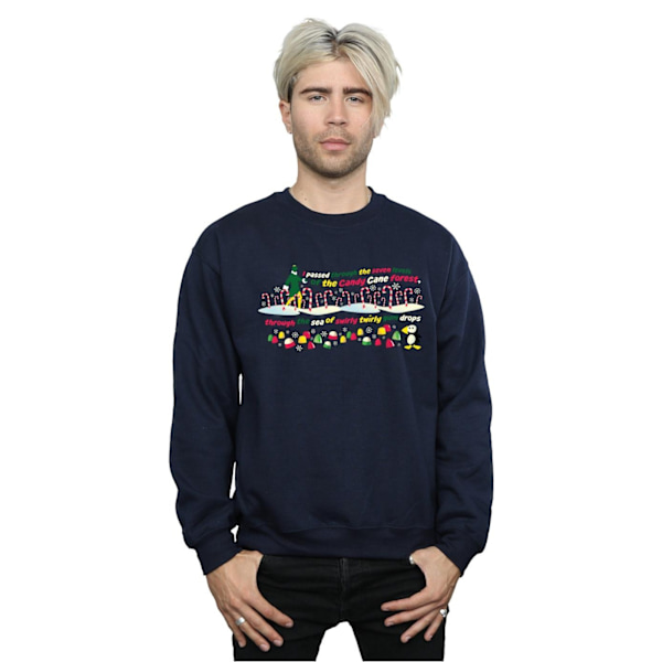 Elf Herr Candy Cane Forest Sweatshirt M Marinblå Navy Blue M