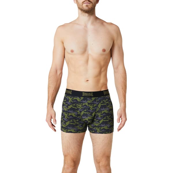 Lonsdale Herr Camo Boxershorts (2-pack) S Khaki Khaki S