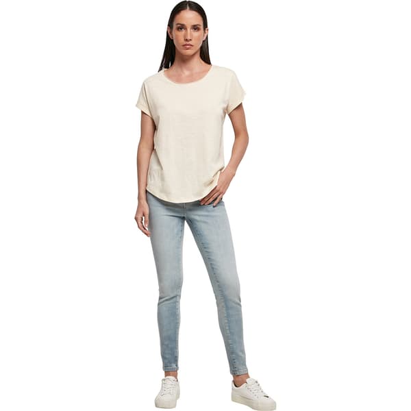 Bygg ditt varumärke Dam/Dam lång Slub T-shirt M Vit Sand White Sand M