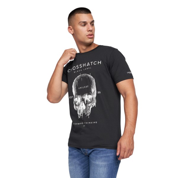 Crosshatch Skulfux T-shirt för män (Pack om 2) M Svart/Vit Black/White M