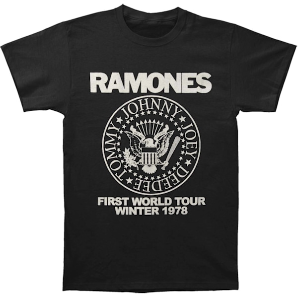 Ramones Unisex Vuxen First World Tour 1978 T-Shirt M Svart Black M