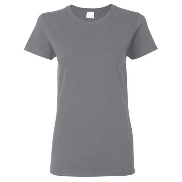 Gildan Dam/Kvinnors T-shirt med kort ärm i tung bomull, Missy Fit Graphite Heather XL