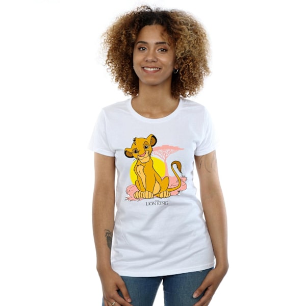 Disney Dam/Dam The Lion King Simba Pastell Bomull T-shirt White L