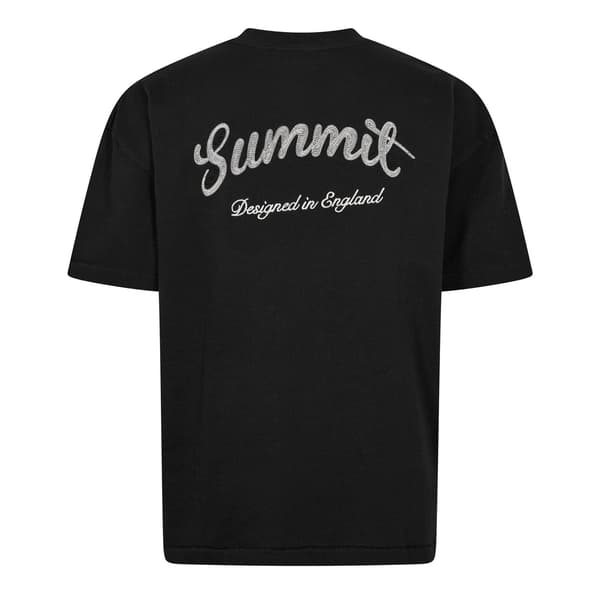 Summit Herr T-shirt med sömdetaljer och oversized passform L Svart Black L