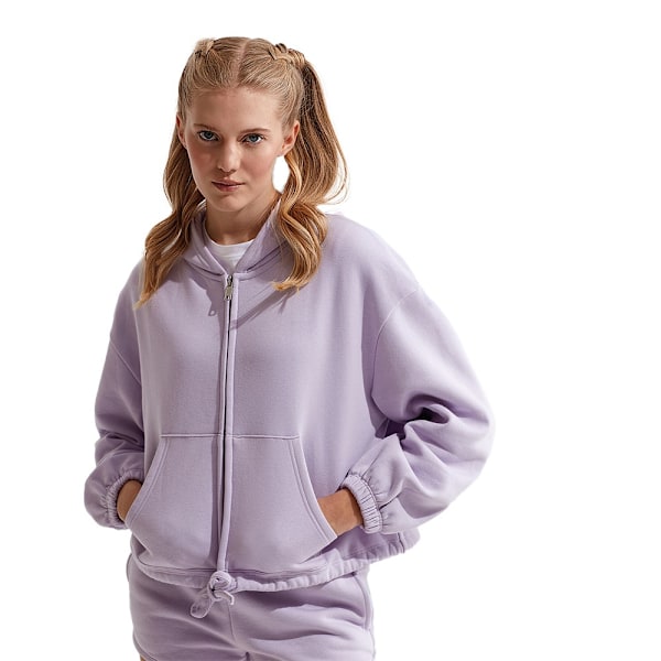 TriDri Dam/Damer Återvunnen Beskuren Oversize Full Zip Hoodie Lilac L-XL