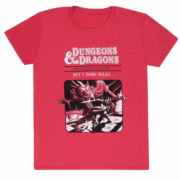 Dungeons & Dragons Unisex Vuxen Dragon Slayer T-Shirt XXL Röd Red XXL