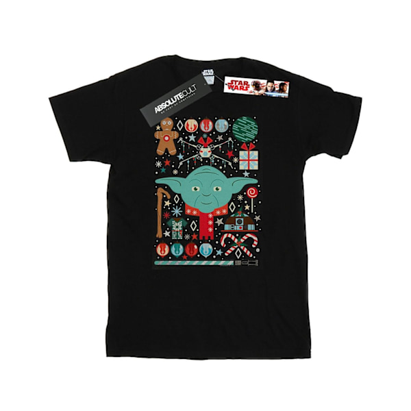 Star Wars Yoda Jul T-shirt för män 4XL Svart Black 4XL