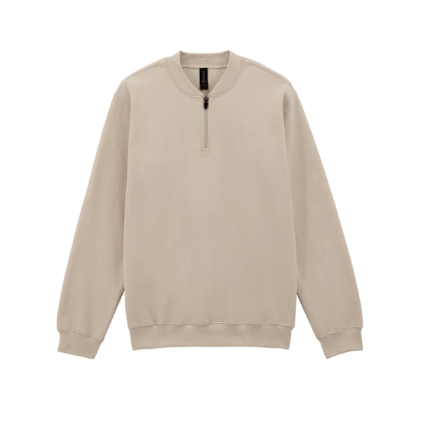 Gildan Unisex Vuxen Softstyle Mellantung Tröja med Kvartsdragkedja Sand M