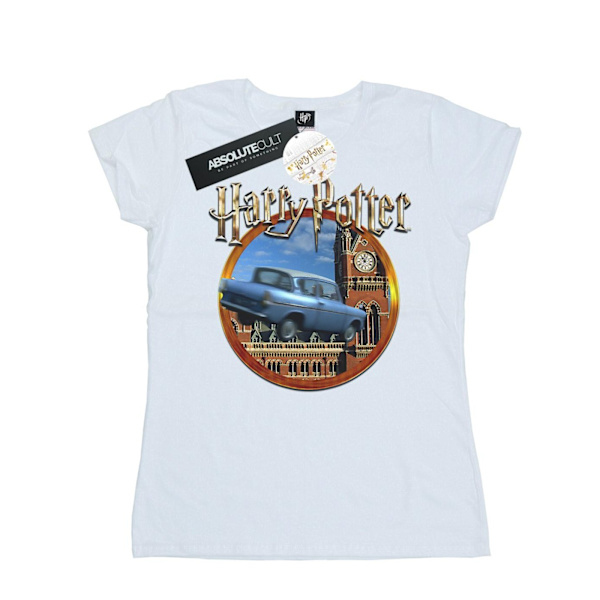 Harry Potter Dam/Kvinnor Flygande Bil Bomull T-shirt XL Vit White XL