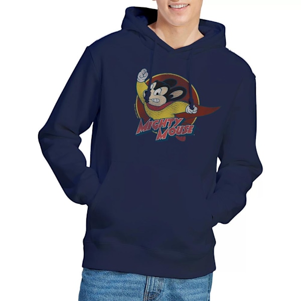 Mighty Mouse Herr Circle Hoodie L Marinblå Navy L
