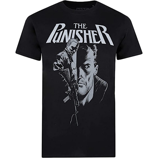 The Punisher Mens Rifle T-Shirt M Svart/Vit Black/White M