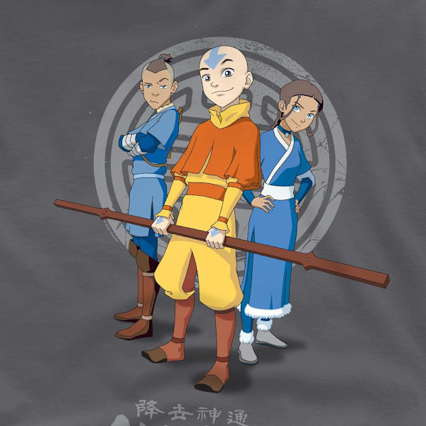 Avatar: The Last Airbender Herr Team Avatar T-Shirt XXL Kolgrå Charcoal XXL
