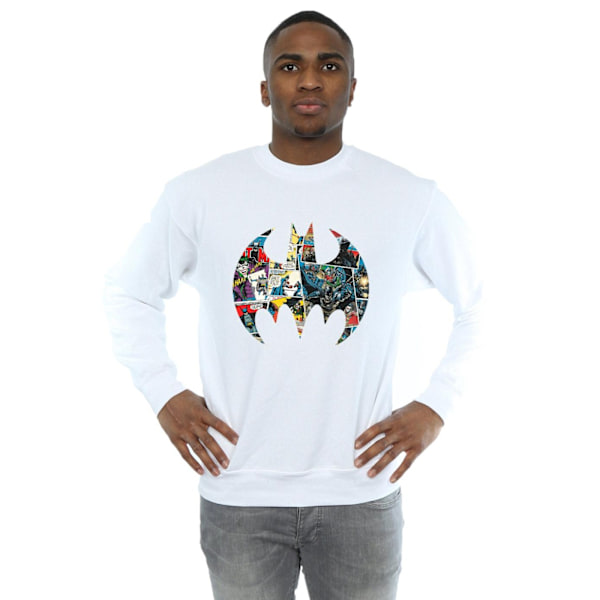 DC Comics Herr Batman Serietidning Logotyp Sweatshirt M Vit White M