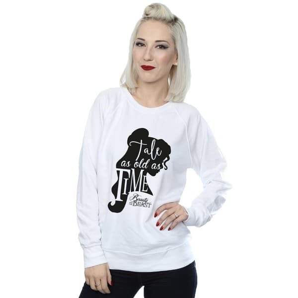 Disney Dam/Kvinnor Tale As Old As Time Sweatshirt M Vit White M