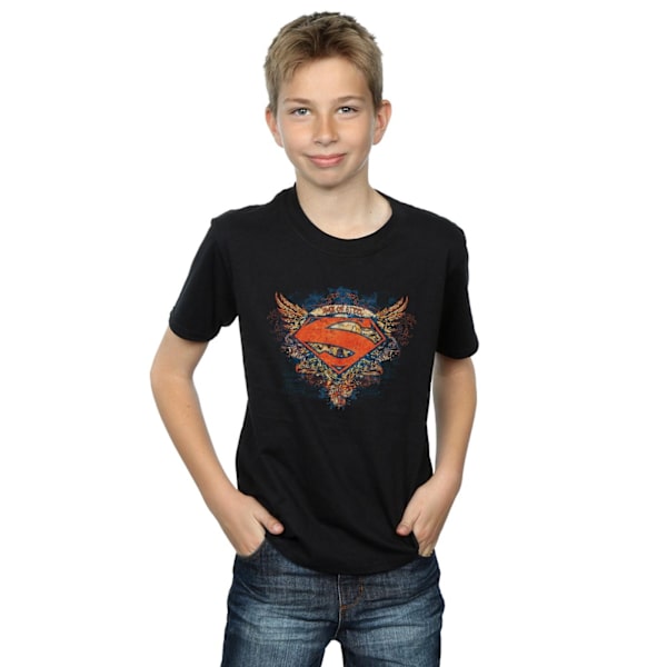 DC Comics Pojkar Superman Wings Shield T-shirt 9-11 år Svart Black 9-11 Years
