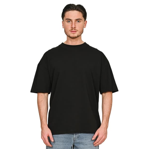 Casual Classics Unisex Vuxen Kammad Ringspunnen Bomull Förlängd Halsringning Black S