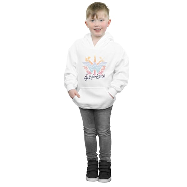 DC Comics Boys Wonder Woman Fight For Peace Hoodie 5-6 år Vit White 5-6 Years