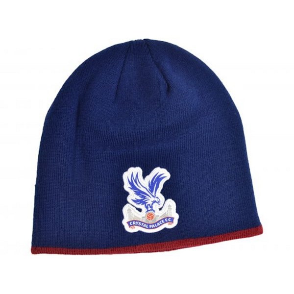 Crystal Palace FC Crest Knitted Roll Down Beanie One Size Navy/ Navy/Red/White One Size
