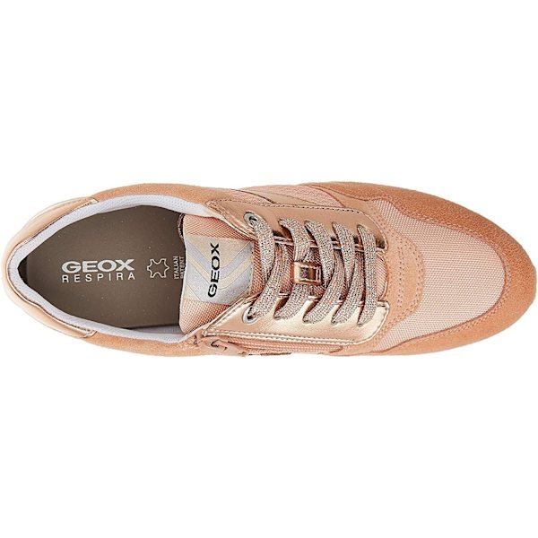 Geox Dam/Kvinnor Tabelya Läder Sneakers 3 UK Persika Peach 3 UK