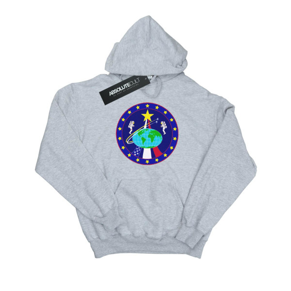 NASA Dam/Dam Klassisk Globe Astronauts Hoodie XXL Heather Heather Grey XXL