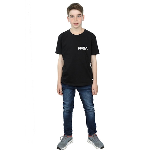 NASA Boys Modern Logo Chest T-Shirt 12-13 år Svart Black 12-13 Years