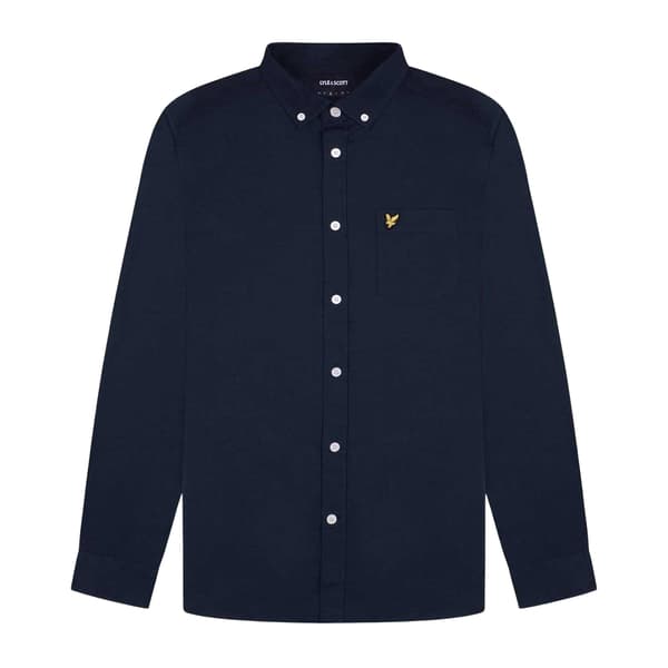 Lyle & Scott Herrskjorta med broderad logotyp Oxford S Marinblå Navy S