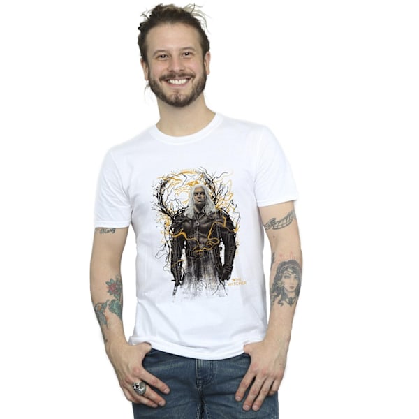 Netflix The Witcher Smoking Wolf T-shirt S Vit White S