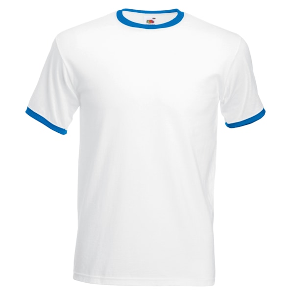 Fruit Of The Loom Herr Ringer T-shirt med Kort Ärm S Vit/Royalblå White/Royal Blue S