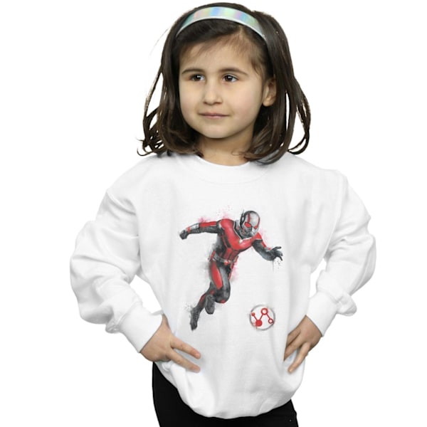 Marvel Girls Avengers Endgame Målad Ant-Man Sweatshirt 7-8 År White 7-8 Years