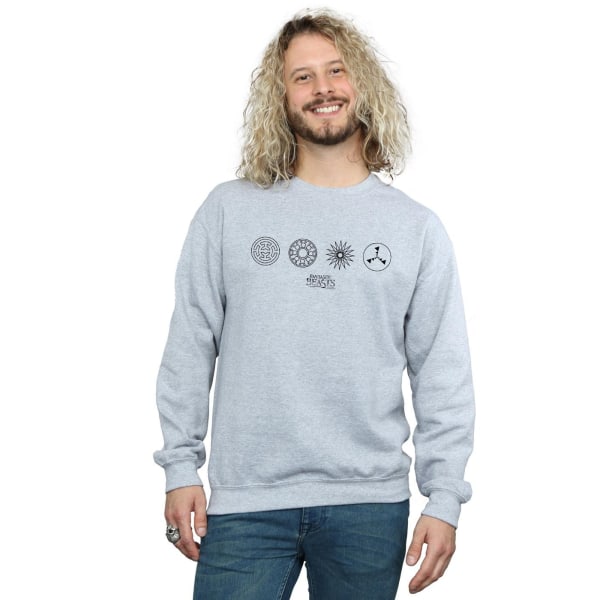 Fantastiska vidunder Mäns cirkulära ikoner Sweatshirt S Sports Grey Sports Grey S