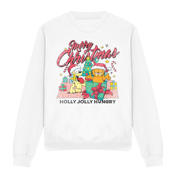 Garfield Unisex Vuxen God Jul Tröja XXL Vit White XXL