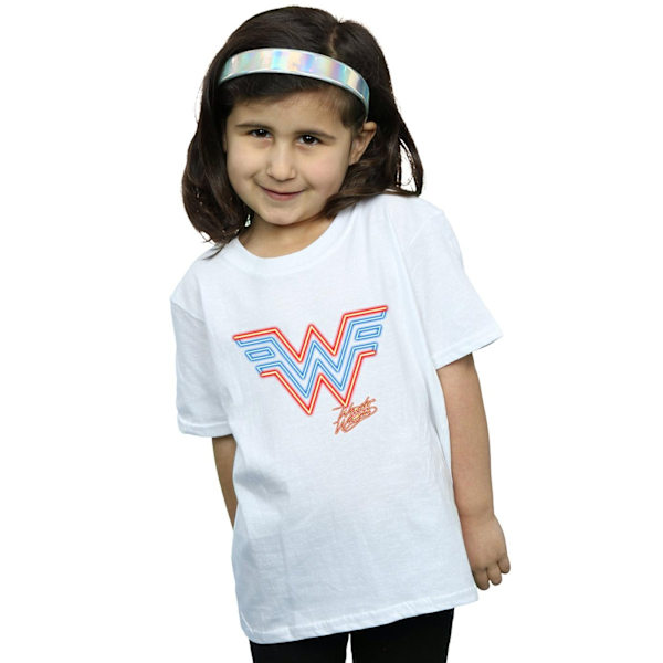 DC Comics Girls Wonder Woman 84 Neon Emblem Bomull T-shirt 5-6 White 5-6 Years