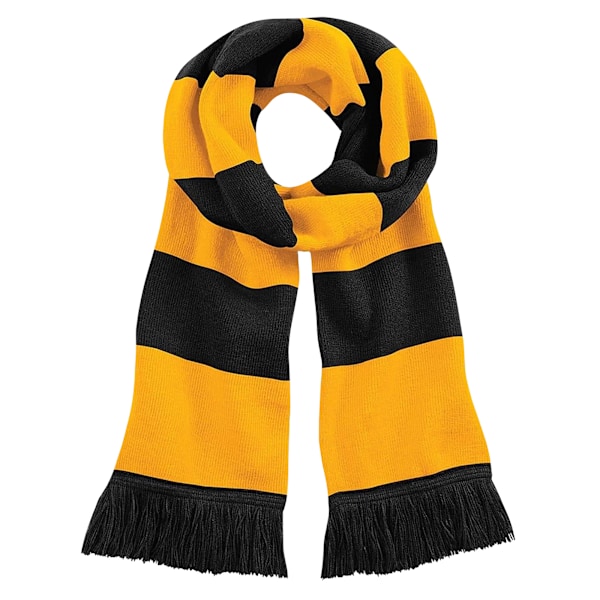 Beechfield Varsity Unisex Vinterhalsduk (Dubbelstickad) Black / Gold One Size