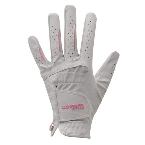 Wilson Dam/Dam Broderad Logotyp Golfhandske L Vit White L