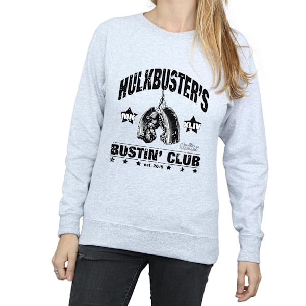 Marvel Womens/Ladies Iron Man Hulkbuster´s Bustin´ Club Sweatshirt Heather Grey M