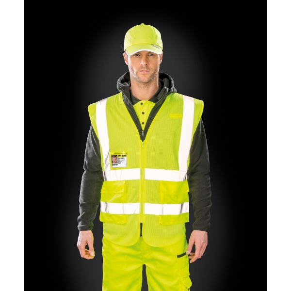 SAFE-GUARD By Result Unisex Adult Executive Safety Vest 3XL Flu Fluorescent Yellow 3XL