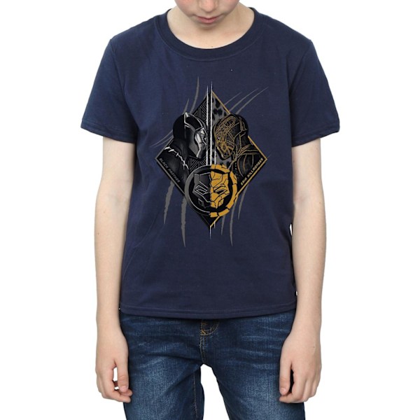 Marvel Boys Black Panther Vs Killmonger T-Shirt 12-13 År Marinblå Navy Blue 12-13 Years