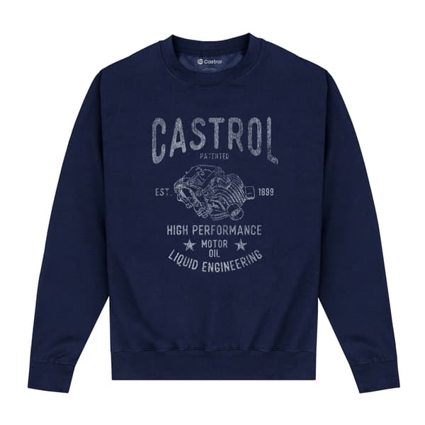 Castrol Unisex Retro Engine Sweatshirt M Marinblå Navy M