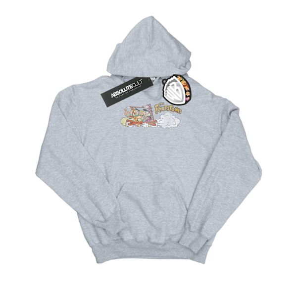 The Flintstones Girls Family Car Distressed Hoodie 12-13 år Sports Grey 12-13 Years