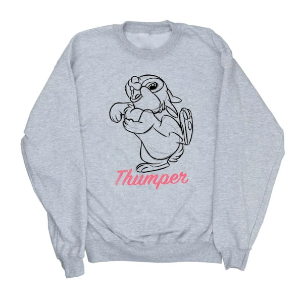 Disney Girls Bambi Thumper Line Drawing Sweatshirt 7-8 år Sports Grey Sports Grey 7-8 Years