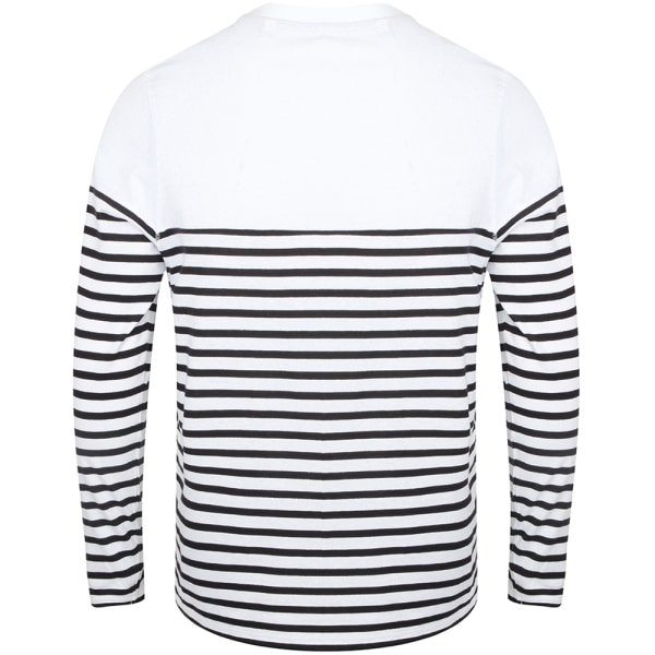 Front Row Herr långärmad Breton Stripe T-shirt XL Vit/Navy White/Navy XL