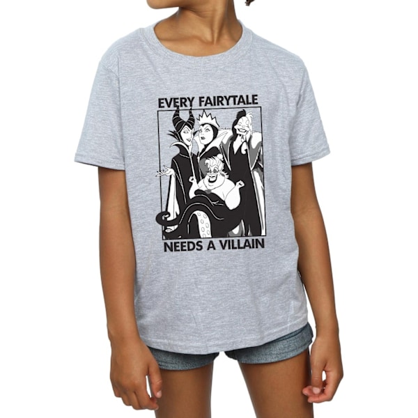 Disney Girls Every Fairy Tale Needs A Villain Bomull T-Shirt 5- Sports Grey 5-6 Years