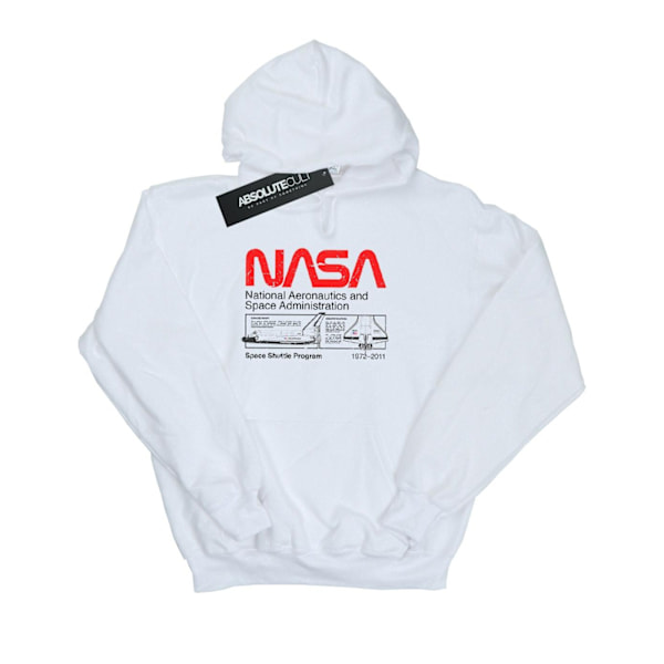 NASA Girls Classic Space Shuttle Hoodie 12-13 år Vit White 12-13 Years