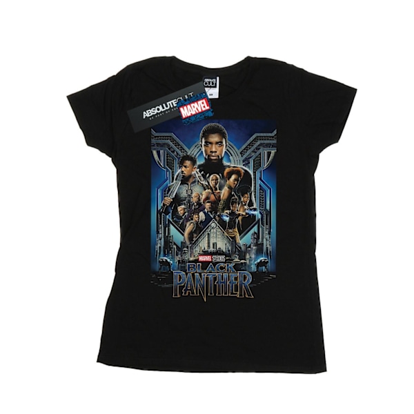 Marvel Studios Dam/Dam Black Panther Poster Bomull T-Shir Black L