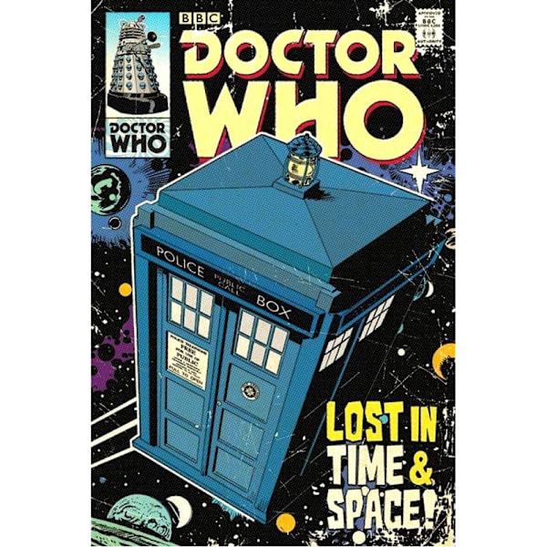 Doctor Who Lost In Time & Space Poster 91,5 cm x 61 cm x 0,1 cm Blå Blue/Yellow/Black 91.5cm x 61cm x 0.1cm