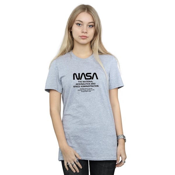 NASA Dam/Damer Worm Blurb Bomull Boyfriend T-Shirt S Sport Sports Grey S