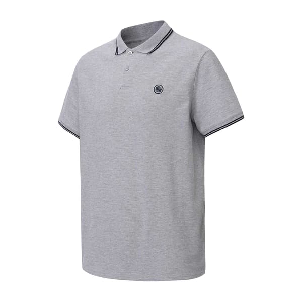 Pretty Green Pikétröja för män med kant L Grå Grey L