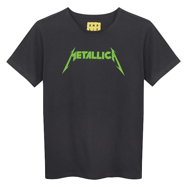 Amplified Barn/Barn Neon Metallica T-shirt 13-14 år Cha Charcoal 13-14 Years