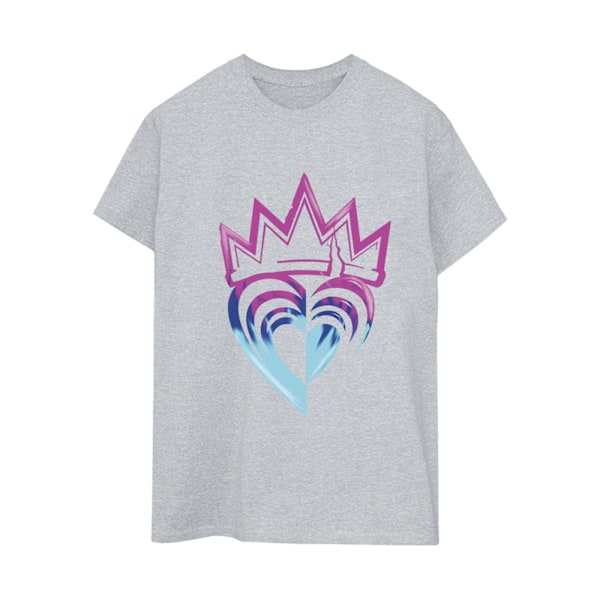 Disney Dam/Damer Descendants Rosa Krona Bomull Boyfriend T- Sports Grey M